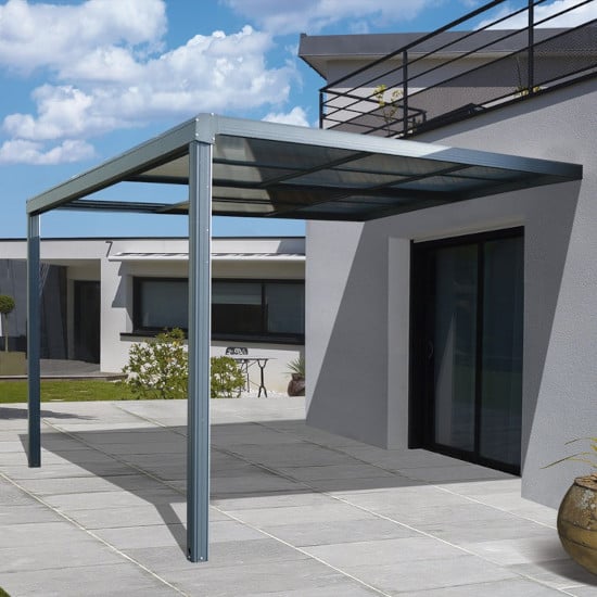 Tonnelle adossée en aluminium avec toit ouvrant, modèle Toscana